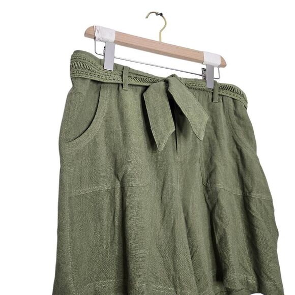 Soft Surroundings Shorts Women's Size Petite Large Belted Rayon Linen New - Picture 2 of 5